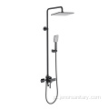 Black Square Handheld Mixer Integral Rain Shower Torneira